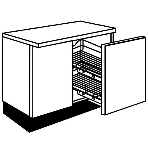 Sheraton 1000mm Highline Corner Base Unit With 600mm Door & Vario Pull ...