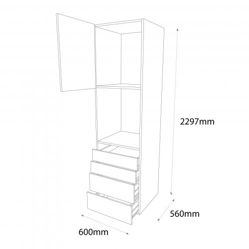 600mm Type 4 Tall Single Oven Housing Unit Left Hand | Purity Kitchens