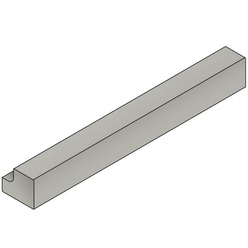 Nouveau Light Grey Square Section Cornice / Pelmet / Pilaster 3600mm (H - 36mm)